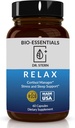 BIO-ESSENTIALS, Relax-Doctor geformuleerd: Beheert stress, bevordert diepe slaap, verbetert Mood-W/Organic Holy Basil, Zink, Magnesium, Vitamine B6, Magnolia Bark, L-Theanine, Vegan-Made in USA-60 Caps