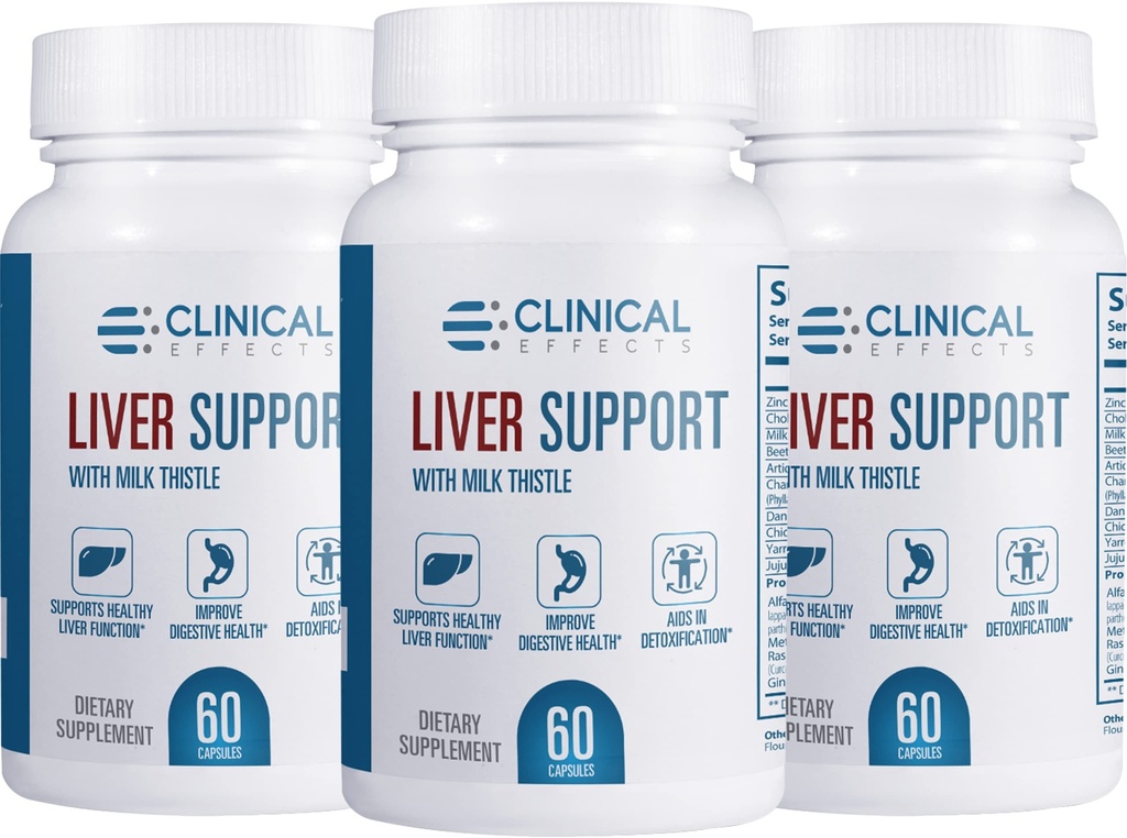 Klinische effecten: Leverondersteuning - Natuurlijke melkdistel en zinksupplement - 3 Pack - Helpt detox en reiniging van de lever - Ondersteunt de leverfunctie en de spijsvertering gezondheid - Made in The USA