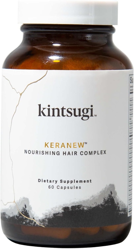 Kintsugi KeraNieuw voedend haarcomplex- Help te bestrijden tekenen van veroudering van het haar, supplement voor sterke, fonkelende onderdelen- Ondersteunt gezonde, voller uitziende haar w / Keratine, Collagen, & Biotin (60 capsules)