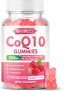 Suikervrije CoQ10 Gummies 250mg, Coenzym Q10 Supplementen Plus Omega-3, Vitamine B6 & Zink, Hoge Absorptie CoQ10 Supplement voor Cellulaire Energie & Antioxidant Ondersteuning, Raspberry Flavor, Vegan 60Cts