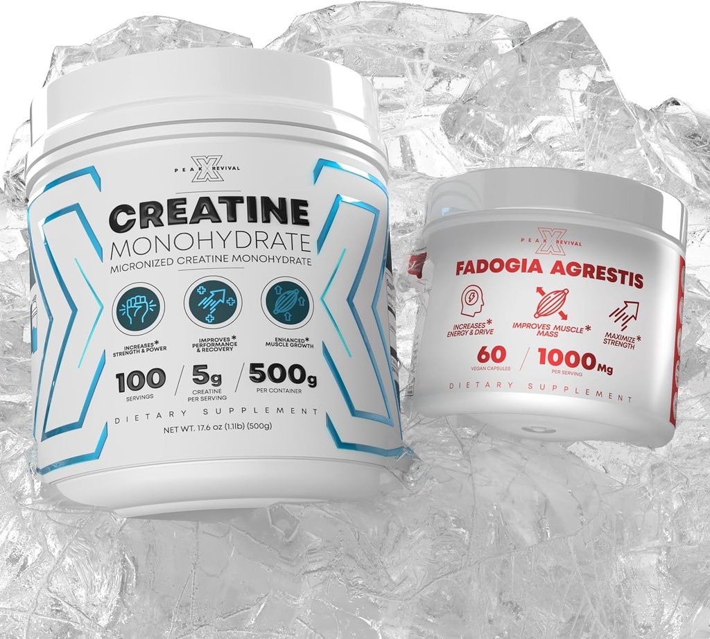 Performance Micronized Creatine Monohydraat Powder Supplement + Fadogia Agrestis Glutenvrij, Niet-GMO, Veganistisch