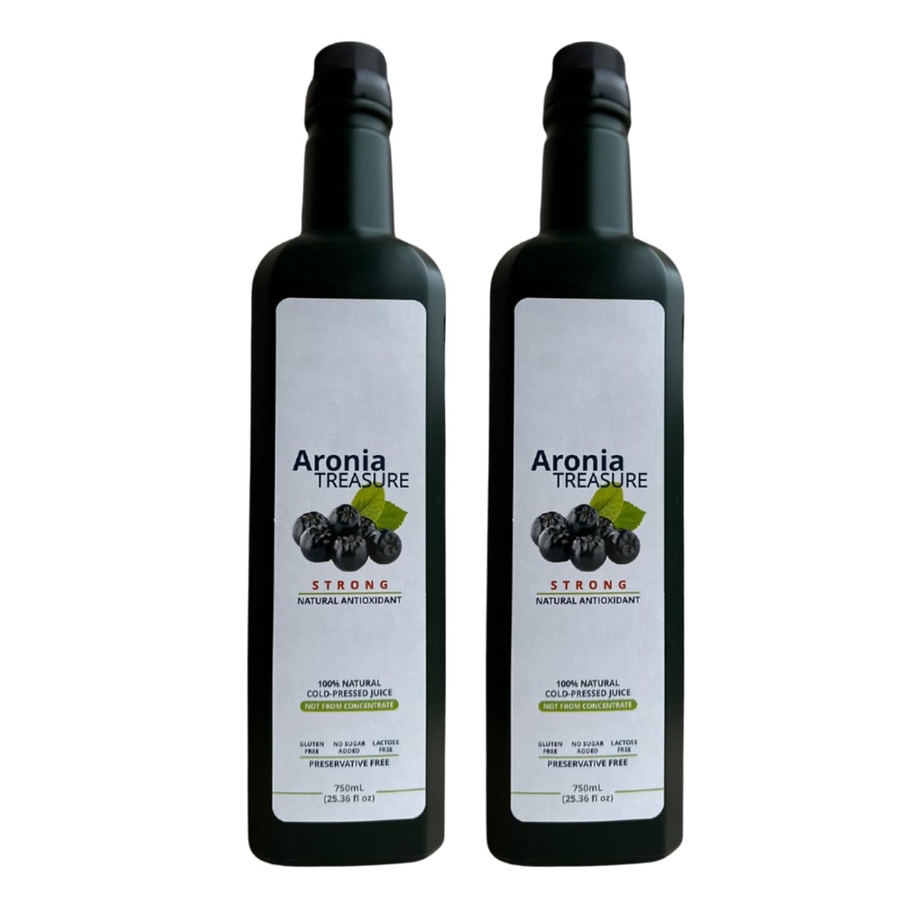 [2 x Aronia Treasure] 100% Aronia (Chokeberry) Jus de baies : 1 mois d'approvisionnement, 1 coup par jour
