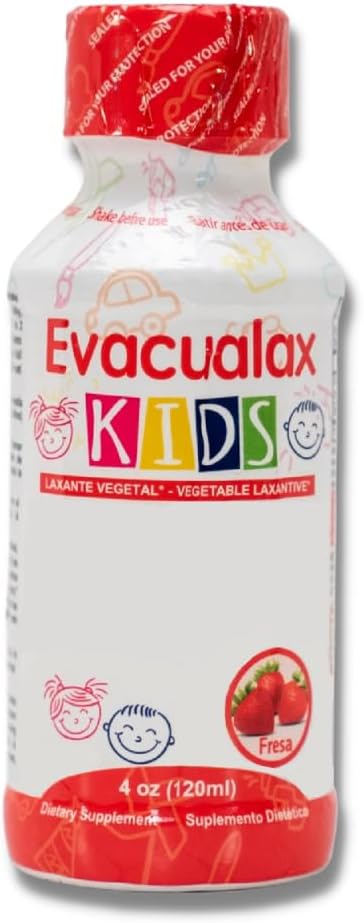 Flavor de fraise liquide pour enfants - Végétal laxatif 100% naturel - Soutien Digestion - Relief de constipation - Adoucisseur de tabouret - Régularité intestinale - Feuilles de senna Jus de prune - 4 oz