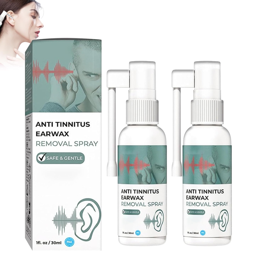 Gehoorherstelspray, Anti-Tinnitus Earwax Removal Spray, Earwax Cleaning Spray, Tinnitus Spray voor oor (2PCS)