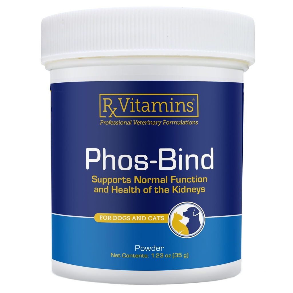 Rx Vitaminen Phos-Bind - Nierondersteuning Supplement Poeder - Fosfaatbinder voor Katten & Honden voor Niergezondheid - Ondersteunt Normale Nier Reiniging en Essentiële Nierverzorging - 35g