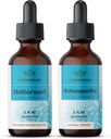 HERBAMAMA Herbal Liquid Drops Kit - Bundle of Motherwort Extract & Ashwagandha Tinctuur 2 fl oz - Vegan, Non-GMO, Sugar & Alcohol-Free - 2 Pack