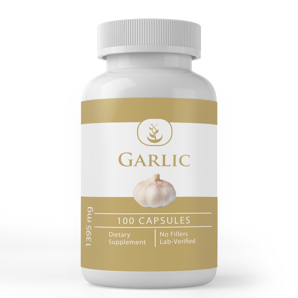Pure originele ingrediënten Knoflook Capsules, (100 capsules) Altijd zuiver, Geen additieven of fillers, Lab geverifieerd