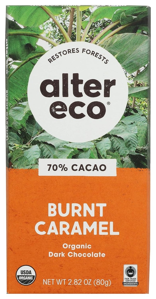 Alter Eco Choc Bar Drk Sltd Brnt Cr, 2,82 Oz (pakket van 12)