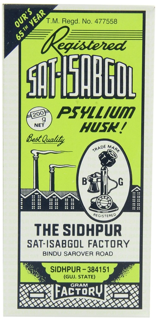 Téléphone Sat-isabgol (psyllium Husk), boîtes de 200 grammes (paquet de 5)Syrups, 7 oz