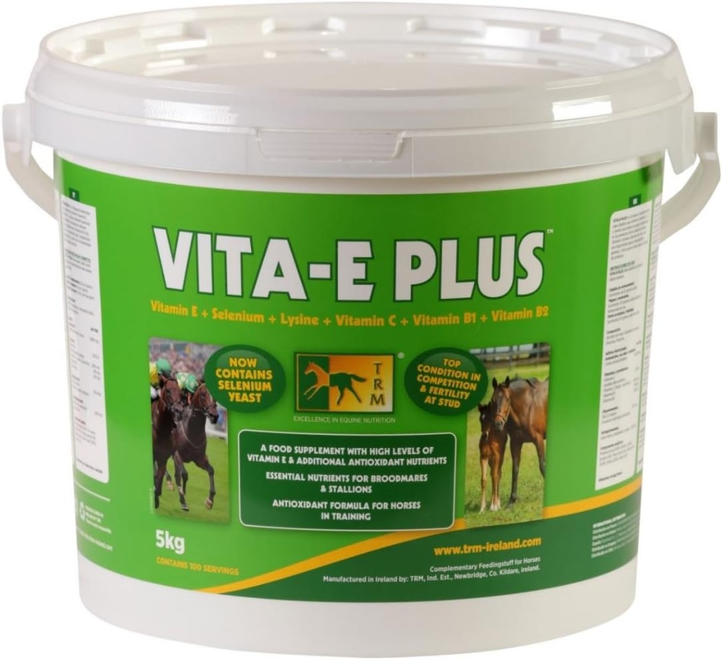 TRM Vita-E Plus Equine Horse Feed Supplement Vitamin E en Antioxidanten - 11 lb (5kg) - 11 lb