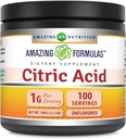 Formules étonnantes Supplément en poudre d'acide citrique (Citrique Acid Powder) : 1 gramme Sans saveur (non-OGM) Sans gluten (Fabriqué aux États-Unis) (1 paquet, 100 grammes)