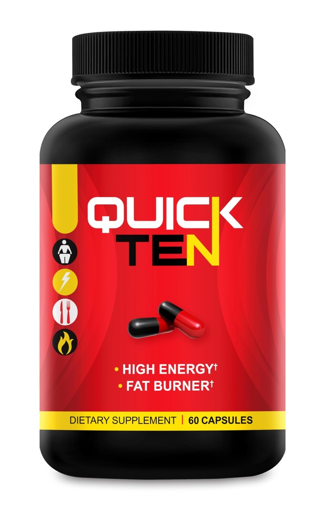 Quick Ten - Beste gewichtsverlies pillen - Natuurlijke Metabolisme Booster, Apetite Suppressant, Fat Burner Pillen - Premium Dieet pillen voor vrouwen en mannen - Energie en Focus Blend - 60 Capsules