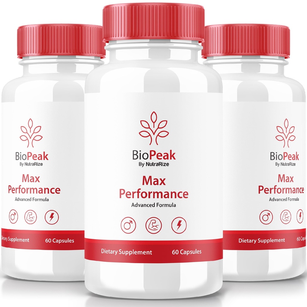 NutraRize (3 Pack) Biopeak Men Enhancement Pills, Biopeak Male Capsules, Supplément tout naturel pour la performance maximale et la santé globale, Examens officiels Bio Peak Pastillas (180 Capsules)