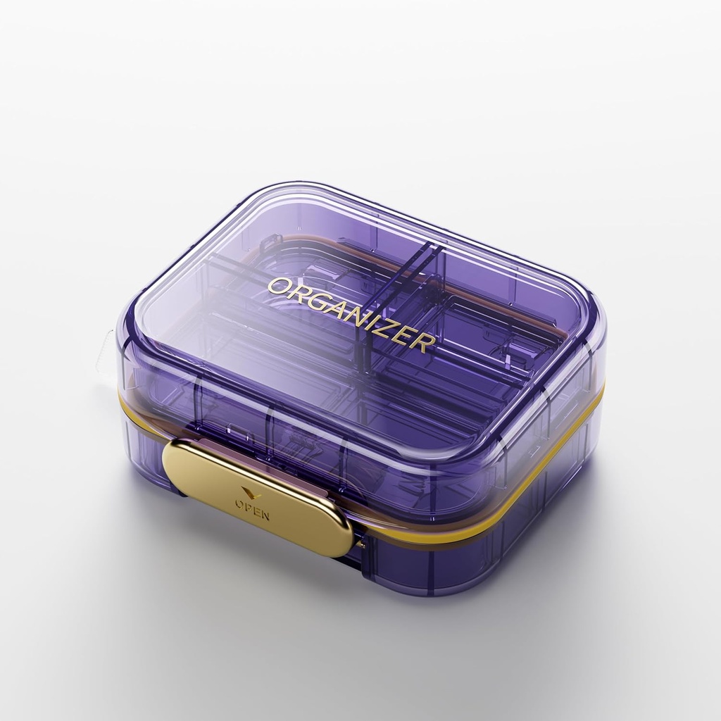 Bexeen Medicine Pillen Organisator Travel Cute Pillen Container Kleine pil Box voor Purse Mini Pillen Case Portable Vitamine houder Organisator Compact Travel Grootte Medicatie Dagelijkse Pocket Pharmacy voor Supplement
