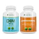 Pure Holistische Dim 400mg & Bioperine + Biologische Ashwagandha 1300mg Bundle - 330 Vegan Capsules - Made in The USA