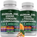 NIEUW AGE Selenium, Zink, Jodium, L Tyrosine, Ashwagandha - Supplement voor vrouwen en mannen met Bladderwrack, Kurkuma, Silica Kelp, Schisandra - 120 Graaf