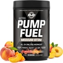 PMD Sports Pump Fuel Ultra Medium Stim - Premium Pre Workout Powder & Muscle Pump, Greater Focus, Endurance & Recovery, Premium Creatine, Arginine & Beta Alanine - Peach Nectarine (30 Servers)