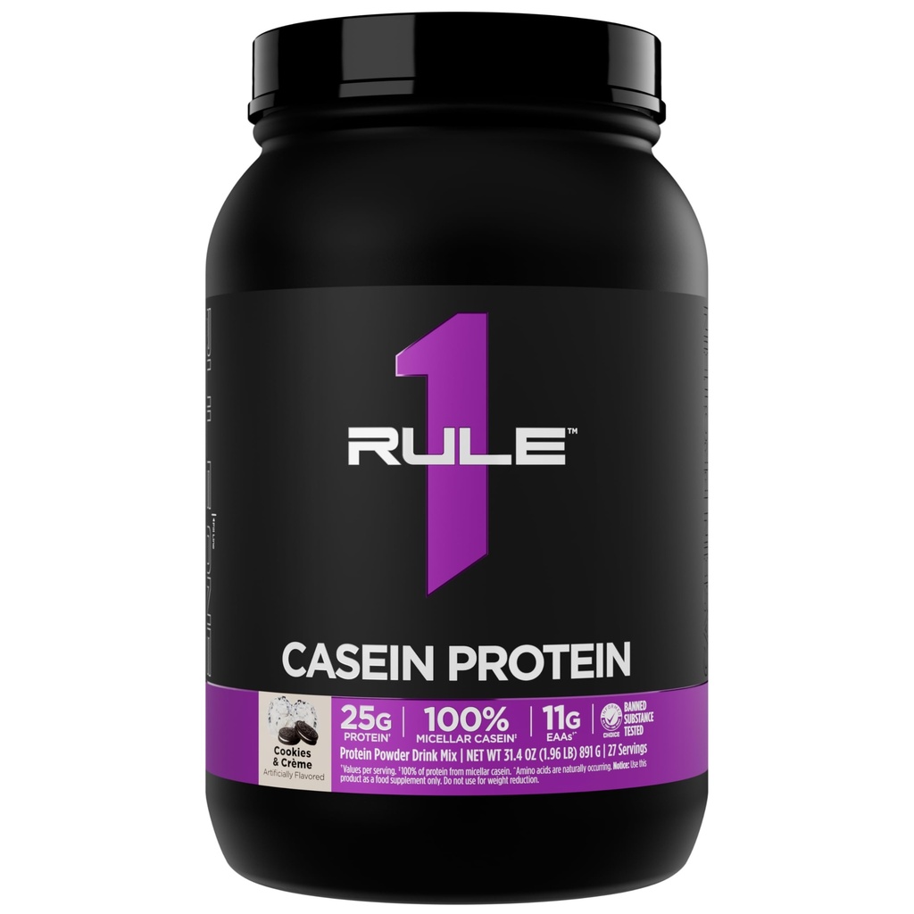 Regel 1 Caseïne Proteïne - 25g Proteïne en 11g EAA's per portie van Slow-Release Micellar Casein voor Overnight Recovery en Sustained Delivery Between Meals (2 Pounds*, Cookies & Crème)