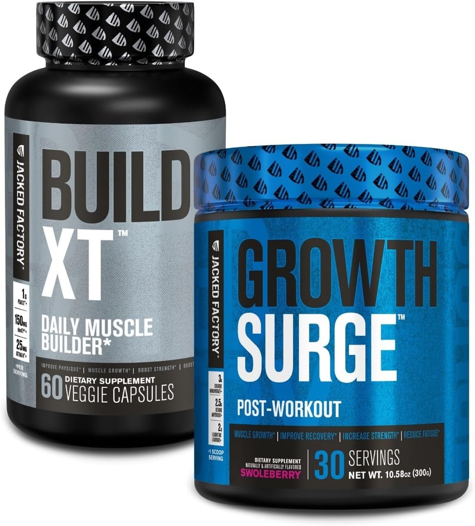 Jacked Factory Build-XT Daily Muscle Builder Supplement, Growth Surge Post Workout Herstel & Spiergroei