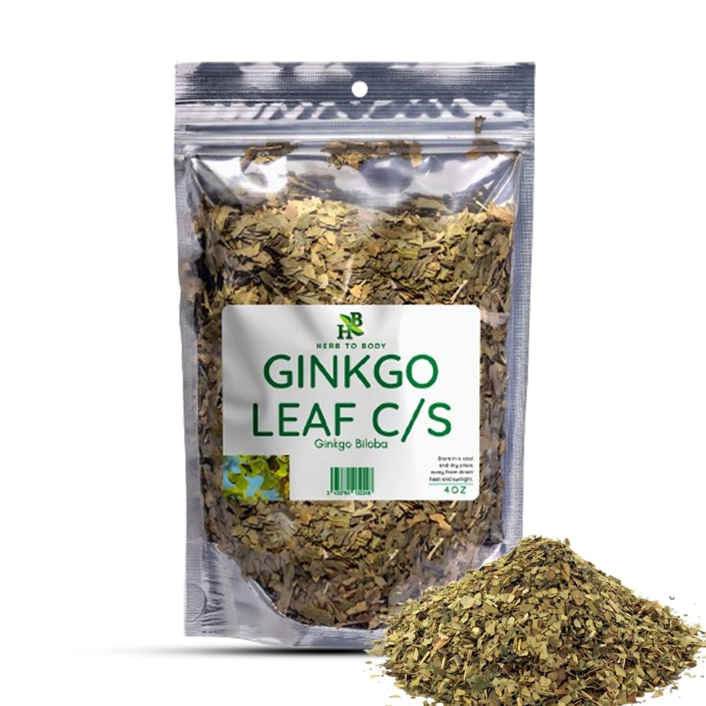 Feuille d'herbe au corps Ginkgo coupée et tamisée – 4 oz, feuilles de thé Ginkgo Biloba, feuilles Ginko Biloba pour perfusions et extraits