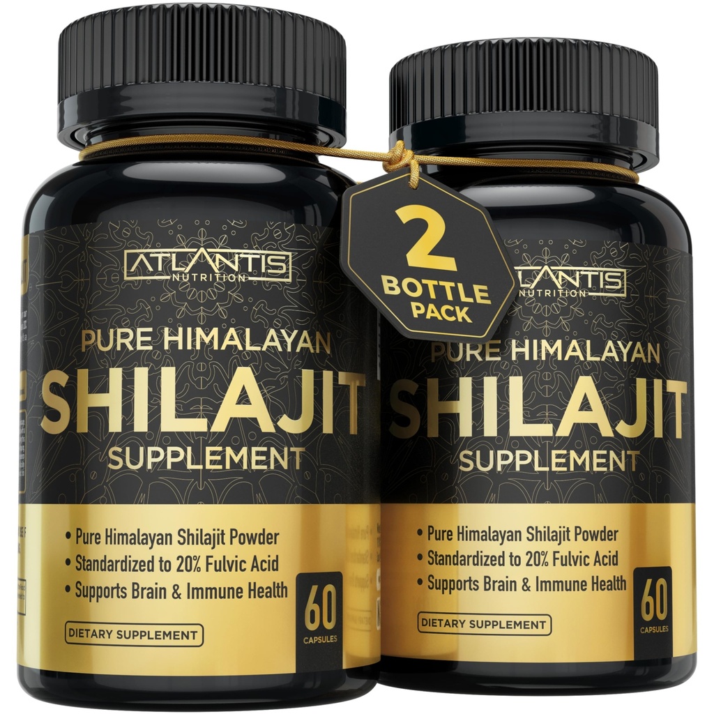 Atlantis Nutrition Himalaya Shilajit Capsules samengesteld met 20% Fulvic Acid 