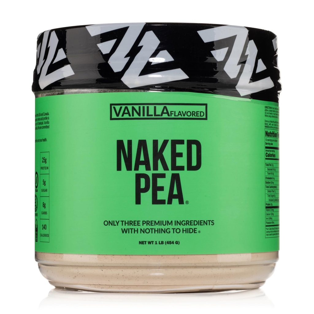 Vanille Pea Proteïne Isolaat uit Noord-Amerikaanse boerderijen, Slechts 3 Ingrediënten, Vanilla Vegan Proteïne, Glutenvrij, Sojavrij, GGO-vrij - 1LB