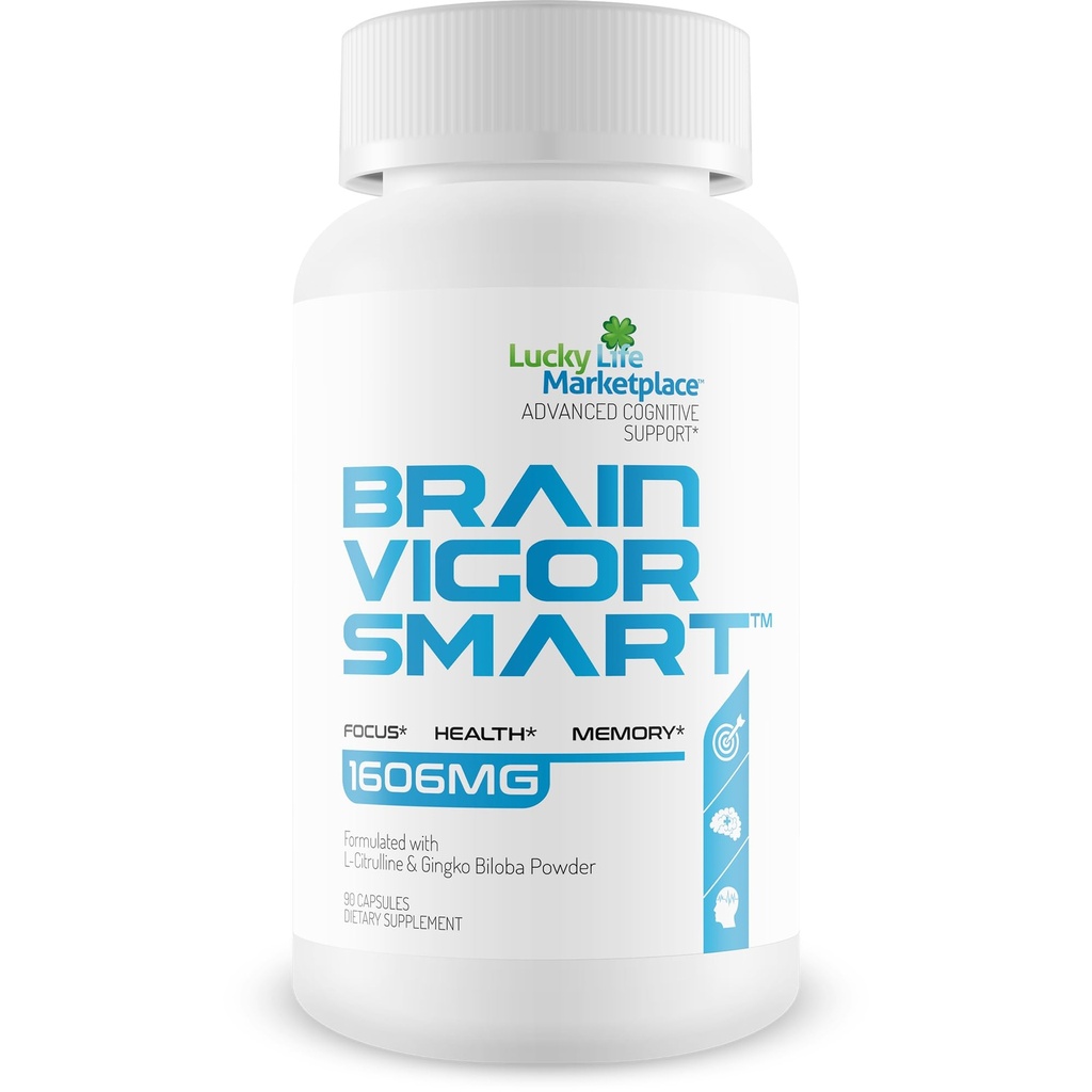 Brain Vigo Smart Brain Booster - Extra kracht ondersteuning voor focus, gezondheid en geheugen - Verbeterde formule gemaakt met Lion's Mane Mushroom & Ginkgo Biloba - Onze beste Brain Vigo Smart Pillen