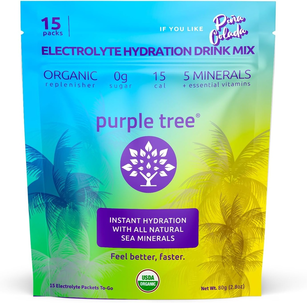 Paarse Boom Biologische Electrolyte Hydration Packets 