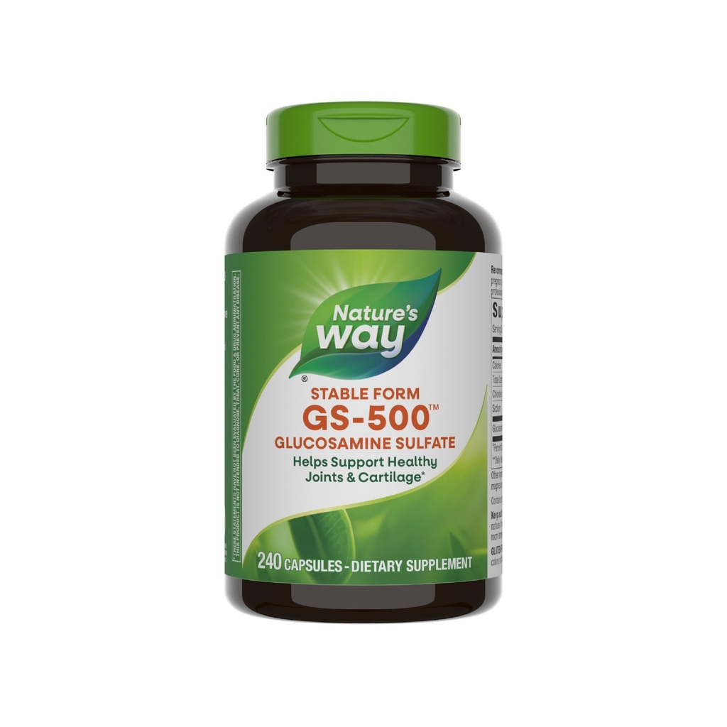 Nature's Way GS-500 Glucosaminesulfaat, Joint Health Support Supplement*, 240 Capsules