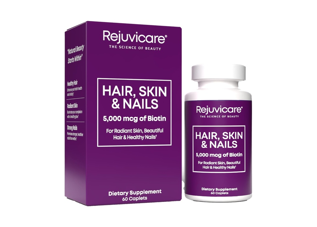 Peau et ongles capillaires, soutien de la croissance des cheveux, peau et ongles sains, biotine, vitamines B1, B2, B3, B6 & B7 + B1, soutient cheveux sains, peau radiante et ongles forts, végétalien, 60 caplets