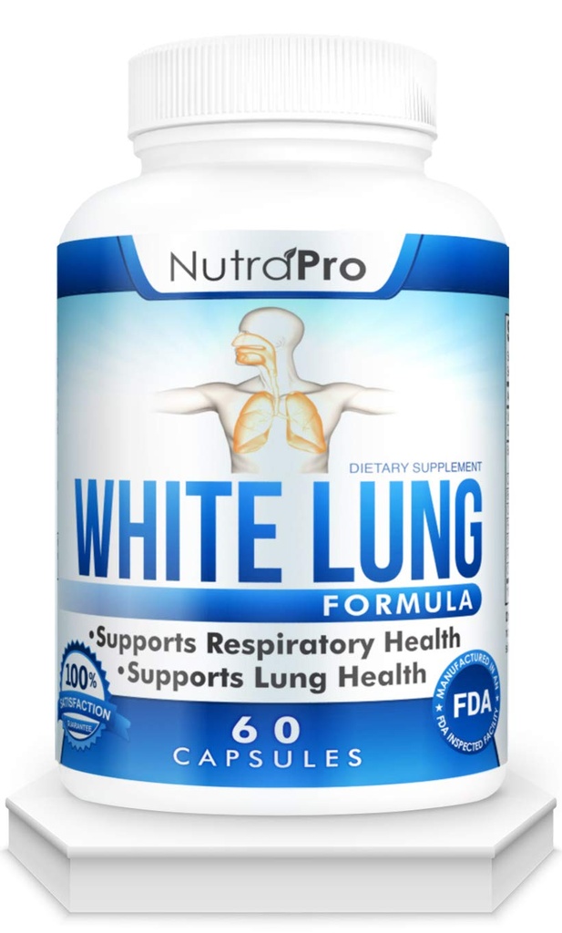 White Lung by NutraPro - Long Cleanse And Detox.Support Lung Health. Ondersteunt Respiratory Health. 60 Capsule - Gemaakt in GMP Certified Facility.