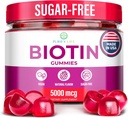 (Bulk - 120ct) Optimisateur de croissance des cheveux - Gommies de biotine végétalienne - Supplément de biotine savoureux pour les femmes et les hommes cheveux épais - croissance des ongles et renforcement pour les ongles brisés et la santé de la peau, sans gluten
