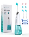 Neus irrigatiesysteem, neusloze neus spoelmachine voor Sinus Relief & Nasal Care, elektrische Neti Pot met 6 tips en 40 zout verpakkingen neus irrigatie Sinus Rinse System Kit voor volwassen & Kid