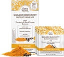 GuruNanda Golden Immunity Instant Drink Mix with Turmeric & Black Pepper - Rich in Antioxidants to Support Immune System & Digestive Health - Saffron & Almond Flavored, On-The Go Sachets (30 Count)
