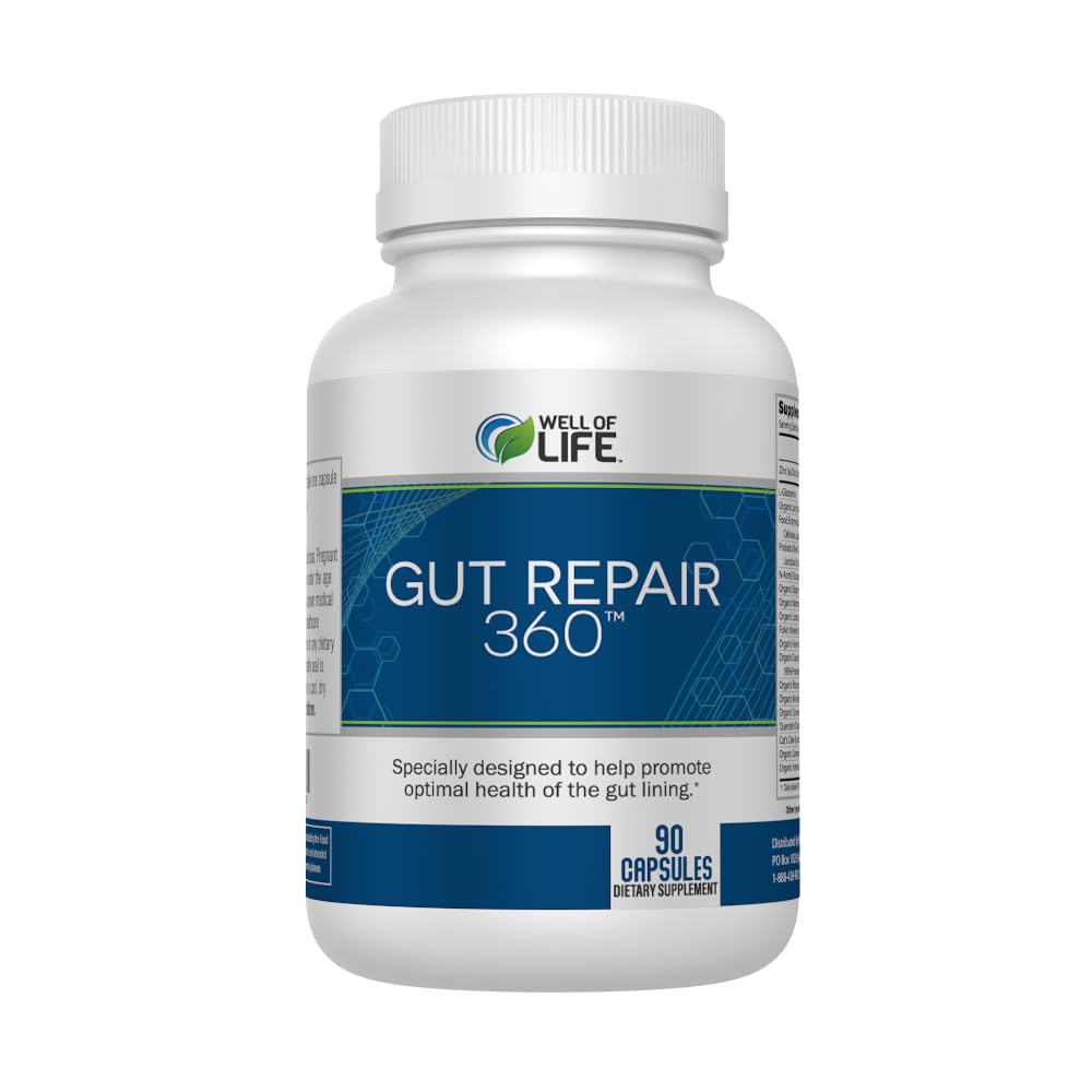 Gut Repair 360: Natuurlijke formule uit het lab - Pure Essence Biologische Capsules Non-GMO Glutenvrije sojavrije zuivelvrije Verenigde Staten gemaakt - Ondersteuning van uw gezonde darm