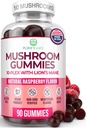 Gommies du premier complexe de champignons au monde - 10x Supplément de champignons avec Lions Mane (90 Chews 2500mg/serving) Supplément Cerveau Nootropique, support immunitaire et soulagement du stress - Remplacer les pilules et capsules, 7-Keto