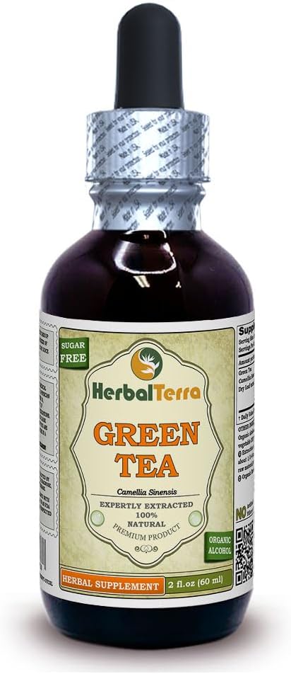 Kruiden Terra LLC Groene thee (Camellia Sinensis) Tinctuur, Biologische gedroogde bladeren Liquid Extract 2 oz