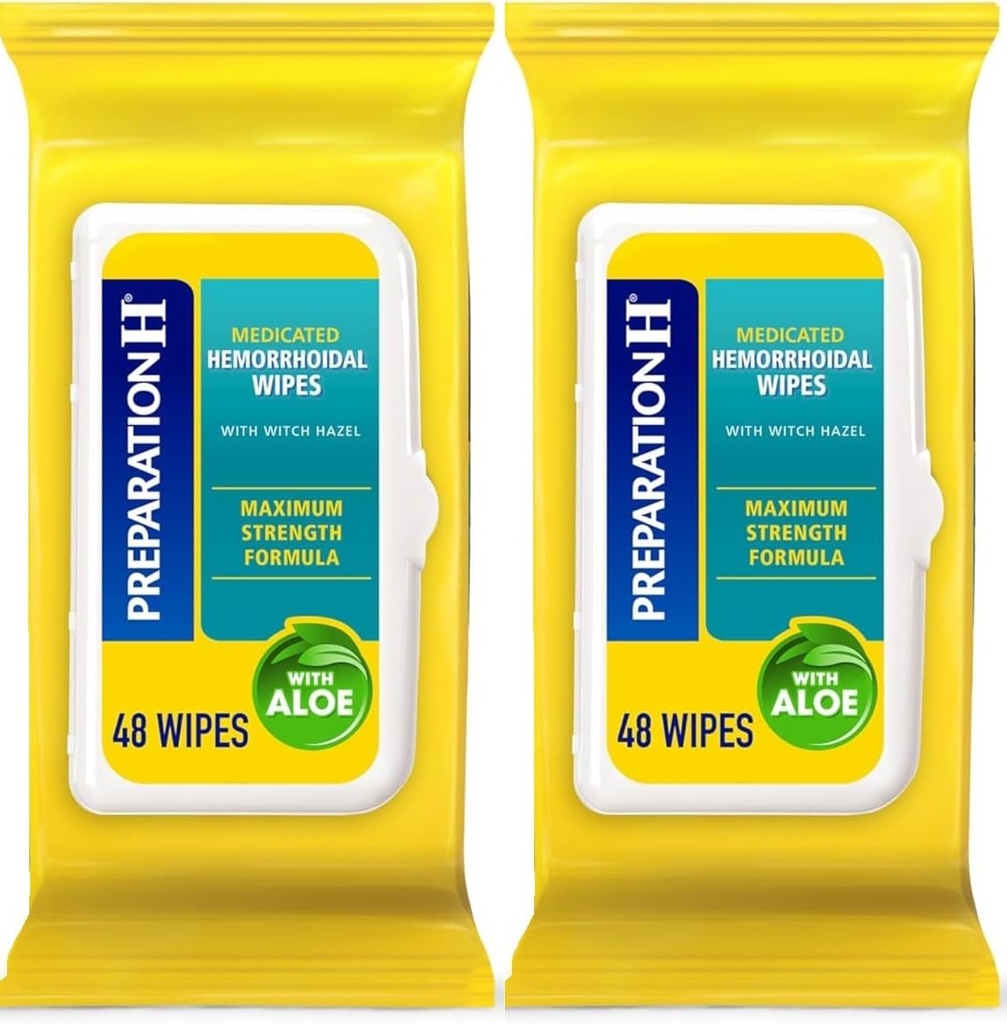 Bereiding H Aambei Vloeibare Wipes met heks Hazel voor huidirritatie Relief - 48 Tellen (pakket van 2)