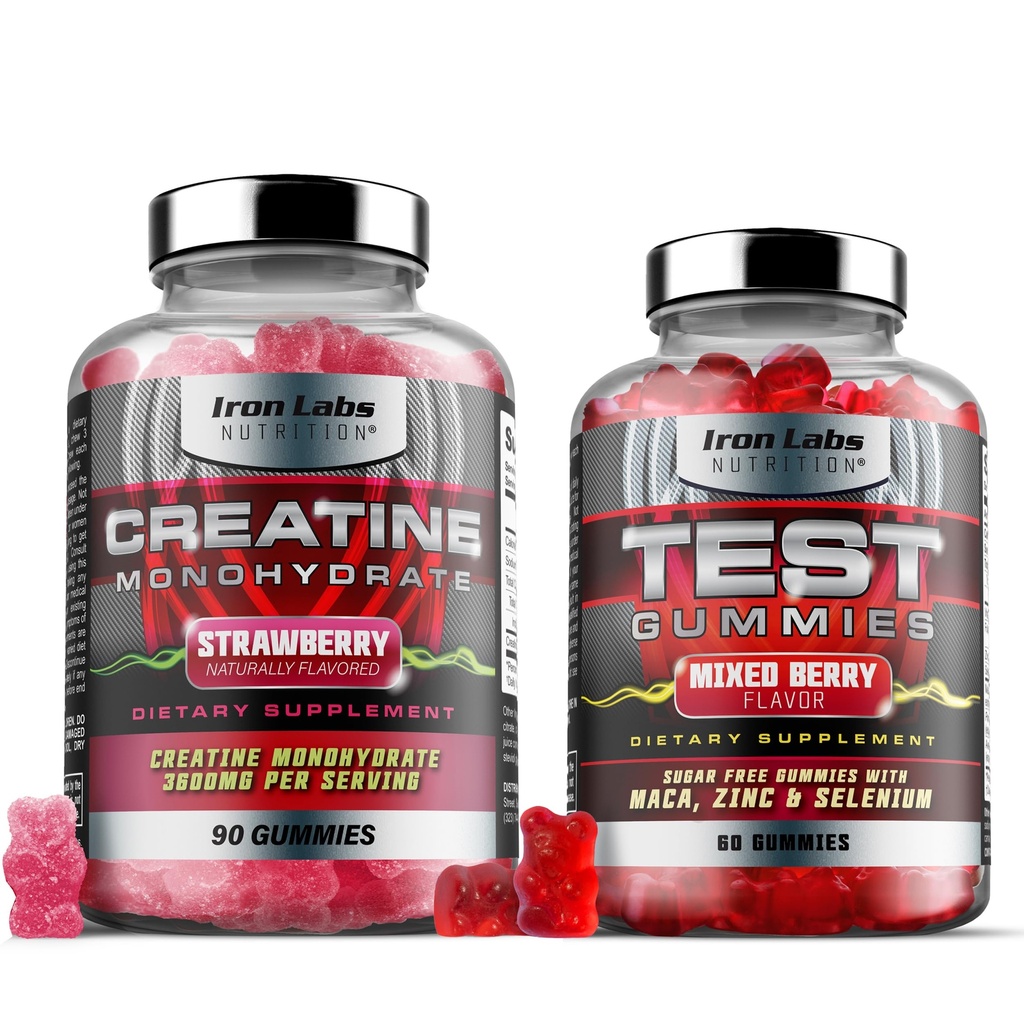 Muscle Gummy Bundle - Creatine Monohydraat Gummies & Testo Gummies voor mannen - Advanced Bundle