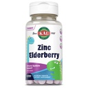 KAL Kids Zinc Elderberry Dinosaurs, supplément de soutien immunitaire* pour les enfants avec une baie d'eau de Sambucus, dissolution rapide ActivMelts de baies mixtes, amusant, formes de dino savoureux, végétalien, 90 portions, 90 micro comprimés