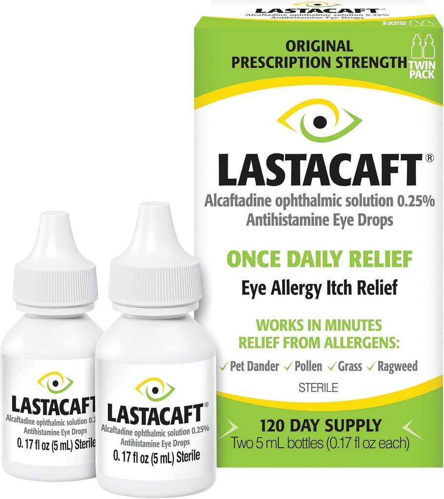 LASTACAFT Eenmaal daags Oog Allergie Itch Relief Drops, (2 telling) 120 dagen levering, Exclusief