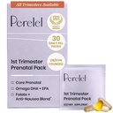 Perelel 1e Trimester Prenatale Pack, Multivitamine met Folaat, Vitamine D, Omega 3, Iron & Gember, Voedingsondersteuning voor vroege zwangerschap, soja & Glutenvrij, niet GGO, 30 dagelijkse pillen