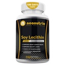 Soy Lecithin Capsules 1200mg (One a Day, 100 Softgels) Immune Support Supplement Rijk aan fosforlipiden Ondersteunt Metabolisme, Brain & Heart Health & Cell Functies Made in The USA Non-GMO by Neonutrix