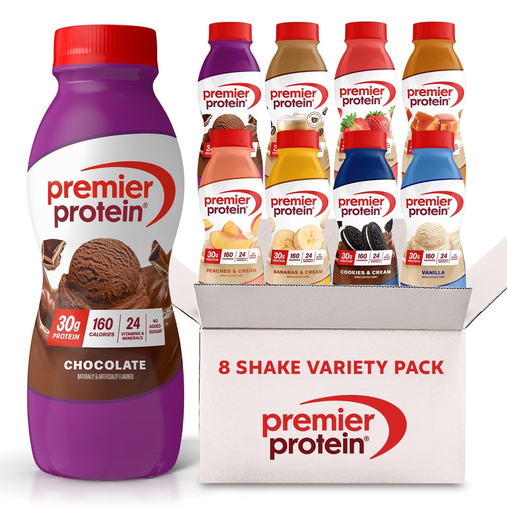 Premier Secous de protéines, 8 Flavor Variety Pack, 30g Protéines, 1g Sucre, 24 Vitamines et minéraux, nutriments pour soutenir la santé immunitaire 11,5 Fl Oz (8 Pack)