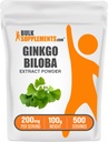 BulkSupplements.com Ginkgo Biloba Extract Poeder - uit Ginkgo Biloba Blad, Antioxidant Bron, Kruidensupplement - Glutenvrij, 200mg per portie, 100g (3.5 oz) (pakket van 1)