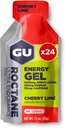 GU Energy Roctaan Ultra Endurance Energy Gel, Veganistisch, Glutenvrij, Kosher en Dairy-Free On-The-Go Sportvoeding voor hardlopen, fietsen, wandelen of skiën, 24-Count, Cherry Lime