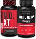 Jacked Factory N.O. XT Nitric Oxide Supplement (90 capsules) & Nitrosigine L-Arginine Nitric Oxide Booster (90 capsules) voor spiergroei, pompen, bloedvatigheid en energie
