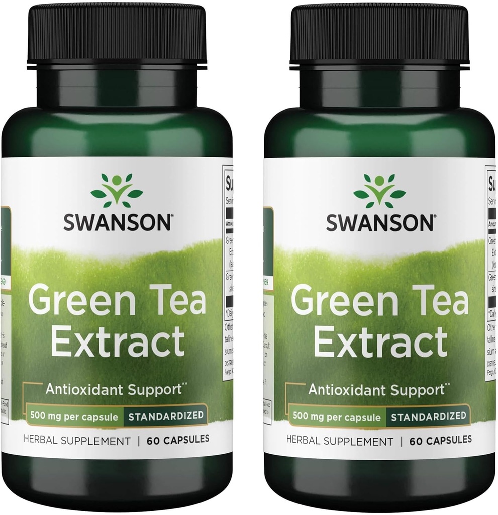 Swanson Green Tea Extract 500 Milligrammen 60 capsules (2 verpakkingen)