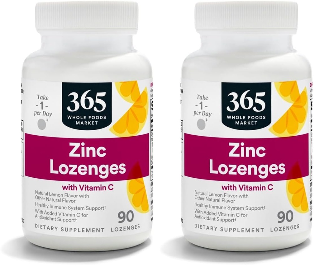 365 door Whole Foods Market, LOuncenges Zink Vitamine C, 90 Tellen (pakket van 2)