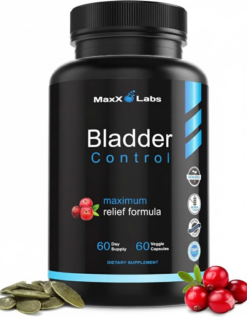 Bladder controle supplement - Overactieve Bladder controle pillen - Krachtige Blend van pompoenzaad olie, Cranberry Extract & Vitamine D3 - Urinaire traktatie infectie behandeling voor vrouwen & mannen - 60Ct